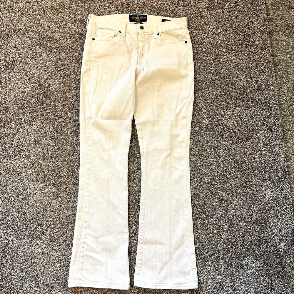 Lucky Brand White Sophia Boot Jeans. Size 10/30